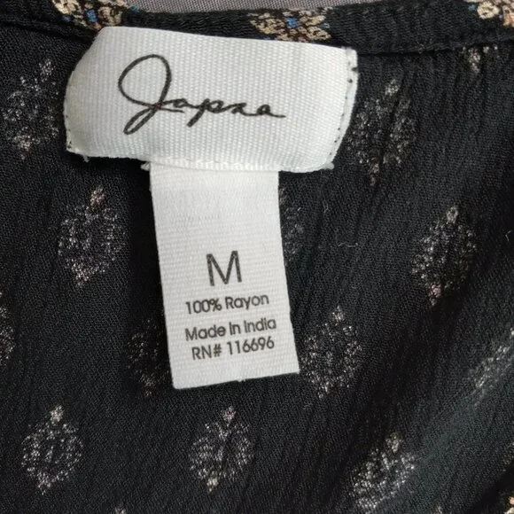 Jopaa Black & White Boho Smocked Crop Top & Tiered Mini Skirt Size M - Picture 6 of 12